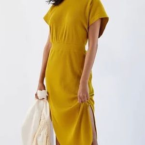 Daily Practice by Anthropologie Dolman-Sleeved Dress XS NWT Mustard Yellow